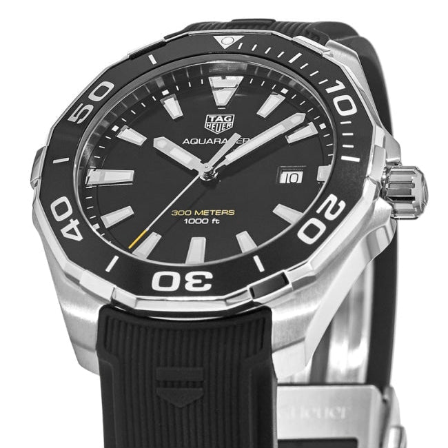  Shop Authentic Tag Heuer Aquaracer Quartz Black Dial Black Rubber Strap Watch for Men -  WAY101A.FT6141 - Luxxuri