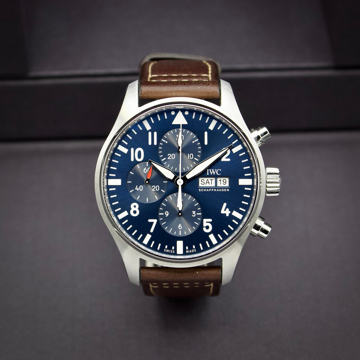  Shop Authentic IWC Pilot’s Watch Chronograph Edition “Le Petit Prince” Blue Dial Brown Leather Strap Watch for Men - IW377714 - Luxxuri