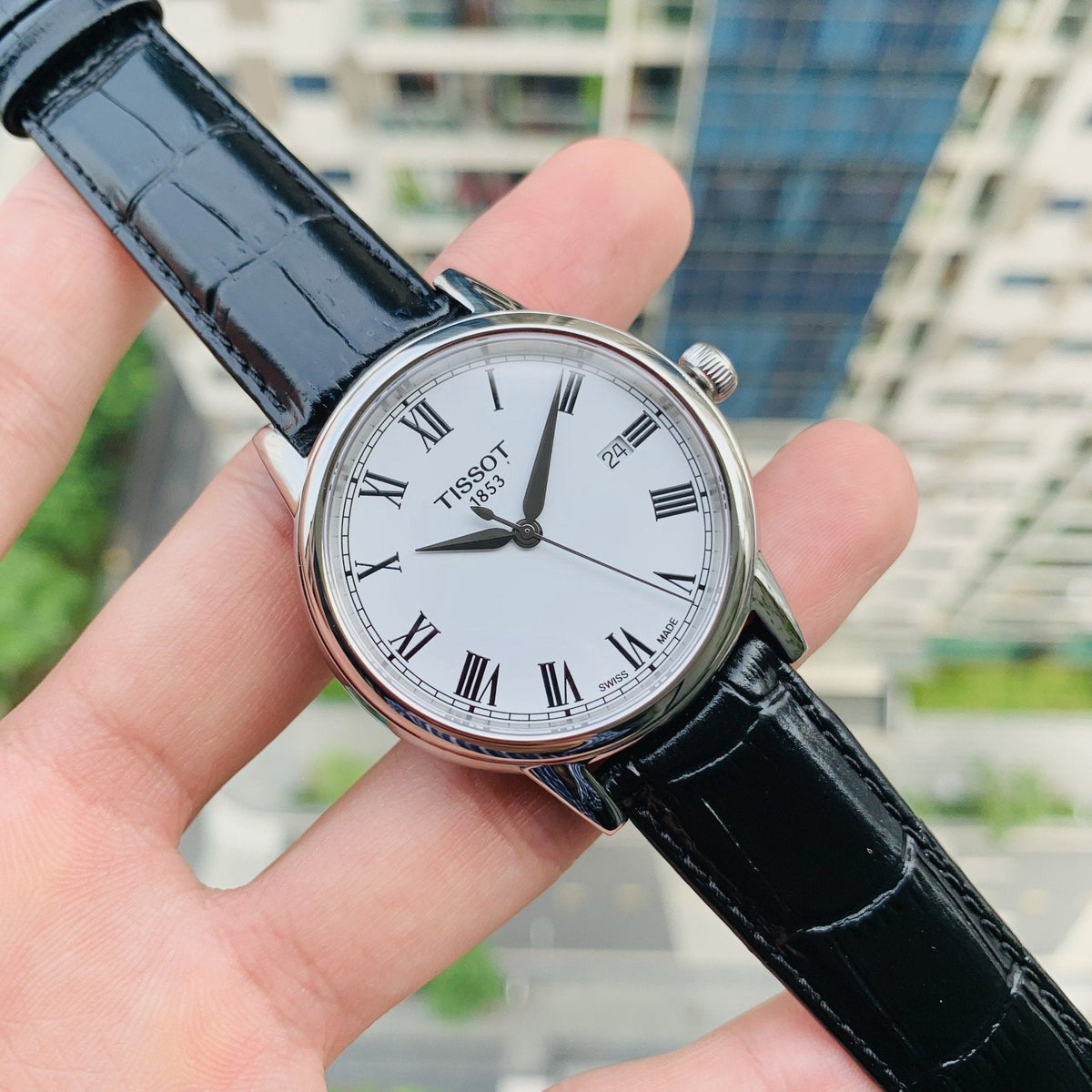  Shop Authentic Tissot T Classic Carson White Dial Black Leather Strap Watch for Men - T085.410.16.013.00 - Luxxuri