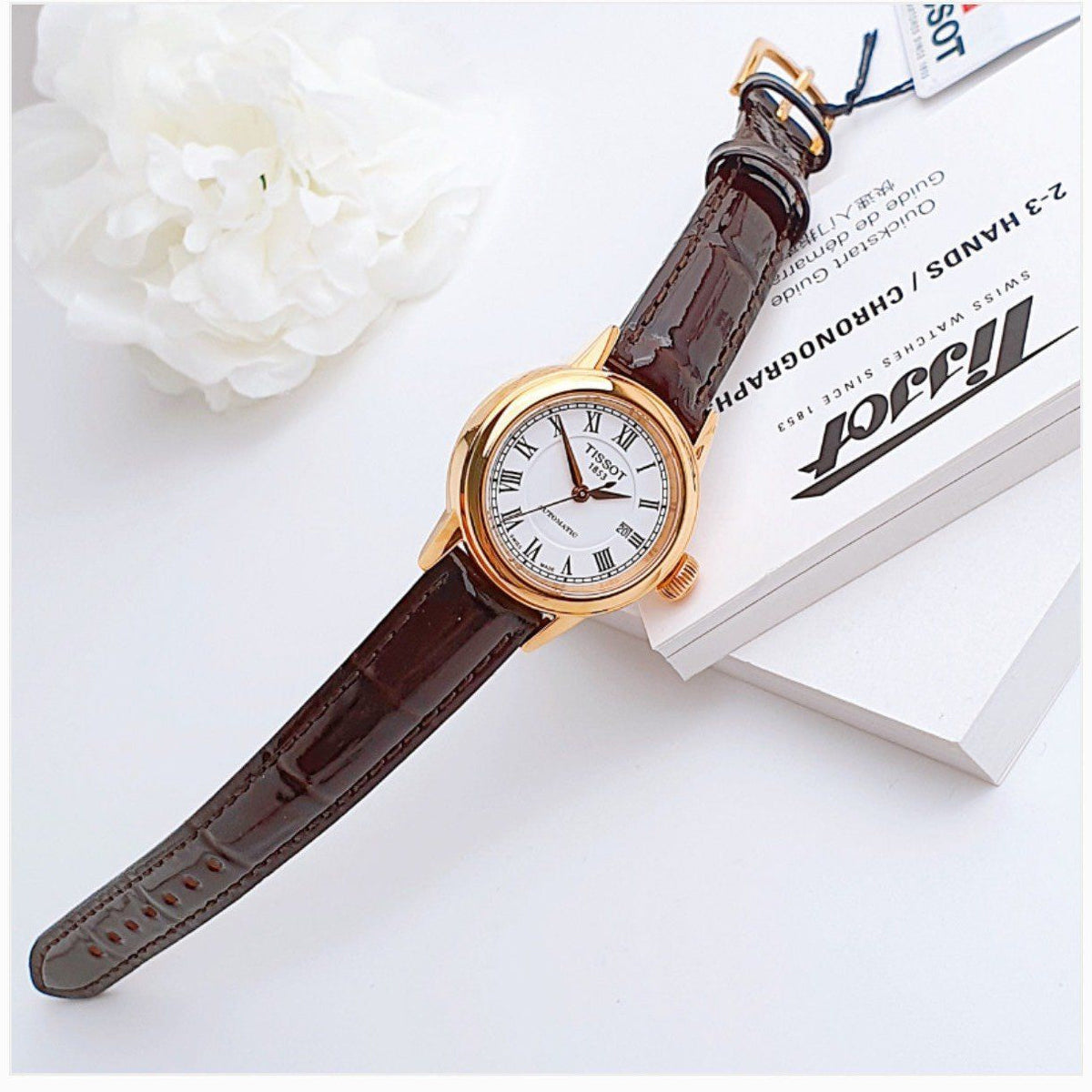  Shop Authentic Tissot T Classic Carson White Dial Brown Leather Strap Watch For Women - T085.207.36.013.00 - Luxxuri