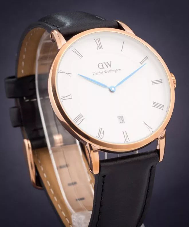  Shop Authentic Daniel Wellington Classic Sheffield White Dial Black Leather Strap Watch For Men - DW00100084 - Luxxuri